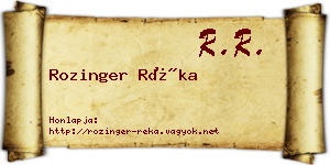 Rozinger Réka névjegykártya