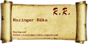 Rozinger Réka névjegykártya